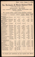 U.S.A.(1921) Currency Exchange Rates. Postal Card With Printed Exchange Rates For Various Countries, From Mechanis & Met - 1921-40