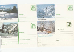SNOW SCENES Landscapes - 4 Diff Postal STATIONERY Cards Germany Cover Card Winter Weather - Climate & Meteorology