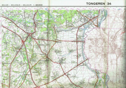 Institut Géographique Militaire Be - "TONGRES-TONGEREN" - N° 34 - Edition: 1977 - Echelle 1/50.000 - Topographische Kaarten