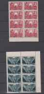 Rumänien Romania Mi# 1090-91 ** MNH Block Of 8 CGM 1947 - Unused Stamps