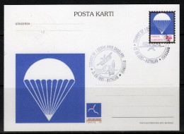 1997 TURKEY 1ST WORLD AIR GAMES PARACHUTE ILLUSTRATION - ACROBATICS POSTCARD - Entiers Postaux