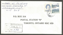 1976 Registered Cover 58c Landscape CDS Oshawa Sub No 2 To Toronto Ontario - Postgeschiedenis