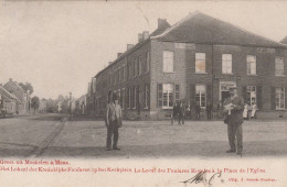 1 Oude Postkaart  Mechelen Aan De Maas   Maasmechelen Lokaal Fanfare Kerkplein   1903 - Maasmechelen