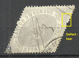 SCHWEIZ Switzerland Canton De Geneve Lettre De Voiture O NB! Small Defect - Tear/Einriss At Margin! - 1843-1852 Timbres Cantonaux Et  Fédéraux