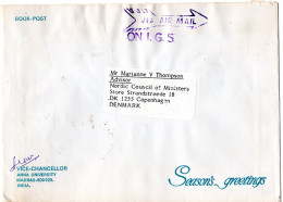 73413 - Indien / Dienst - 1990 - 3@2Rp Dienst MiF A Bf MADRAS -> Daenemark - Timbres De Service