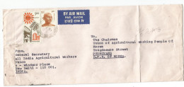 INDIA GANDHI LETTRE COVER AIR MAIL TO PNYOGYANG NORTH KOREA - Cartas & Documentos