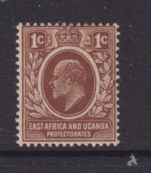 EAST AFRICA AND UGANDA  -  1907 Edward VII 1c Hinged Mint - East Africa & Uganda Protectorates