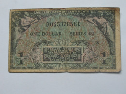 1 One Dollar  - Série 481 Military Payment Certificate    ***** EN ACHAT IMMEDIAT ***** - 1951-1954 - Reeksen 481