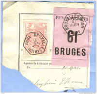 _V891: BRUXELLES(MIDI)>BRUGES + Handtekening Ontvangst : Fragm. " étiquette "  PETITS PAQUETS: SP11/  N° 81: Type Bc: - Dokumente & Fragmente