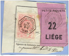 _V990: BRUXELLES(DUQUENOY) > LIEGE - Tarief:  Grande Vitesse: SP11/ Fragment PETITS PAQUETS Met " étiquette: 22 : Type B - Dokumente & Fragmente