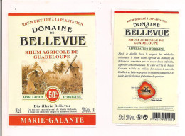 Etiquette Rhum Agricole - Domaine De  Bellevue - 50cl -  50% - Marie Galante - GUADELOUPE -  Thème Moulin Et Coupeur Ca- - Rum