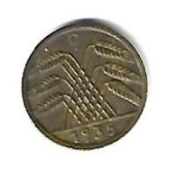 Germany  Weimar 5 Pfennig 1935 D  Km 39  Xf - 5 Renten- & 5 Reichspfennig