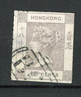 H-K  Yv. N° 4 ; SG N° 4 Sans Fil  (o) 18c Violet  Victoria  Cote 65 Euro D  2 Scans - Used Stamps
