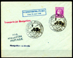 Aerophilatélie Expo Philatélique Angers 1946 Transport Par Montgolfière - Lettres & Documents