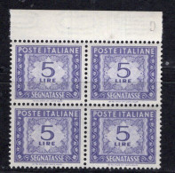 Italia (1947) - 5 Lire Segnatasse, Filigrana Ruota SA ** - Postage Due