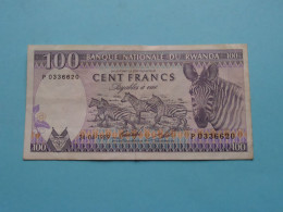 100 Cent Francs ( See / Voir Scans ) Banque Nationale Du RWANDA - 1-08-1982 ( Circulated ) VF ! - Ruanda