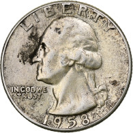 États-Unis, Washington Quarter, Quarter, 1958, U.S. Mint, Philadelphie, TTB - 1932-1998: Washington