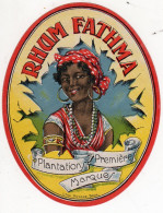 Alimentation Bistrot Etiquette Rhum Fathma Plantations Premières Marques Lithographie Myncke Bruxelles - Rhum