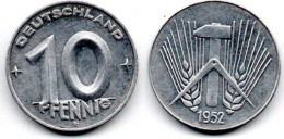 MA 29239 / RDA - DDR 10 Pfennig 1952 E TTB - 10 Pfennig