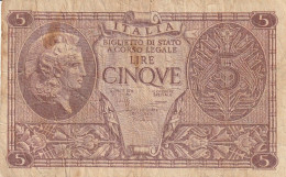 BIGLIETTO DI STATO ITALIA L.5 1935 VF (ZP893 - Italia – 5 Lire