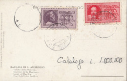 CARTOLINA 1937 POSTA PNEUMATICA C.15+35 DANTE GALILEI TIMBRO MILANO (ZP2871 - Poste Pneumatique