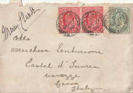 LETTERA REGNO UNITO 1902 1+1+0,5 TIMBRO DOUNE  ARRIVO VARAZZE Genova (ZP2759 - Storia Postale