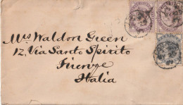 LETTERA 1887 REGNO UNITO 1+1+1/2 TIMBRO LONDON ARRIVO FIRENZE (ZP2748 - Cartas & Documentos