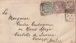 LETTERA REGNO UNITO 1884 1+1+0,5 TIMBRO LIVERPOOL ARRIVO VARAZZE (ZP2754 - Lettres & Documents
