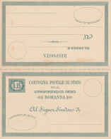 INTERO POSTALE NUOVO 1875 CORRISPONDENZA COI SINDACI 0,15 (ZP3780 - Stamped Stationery