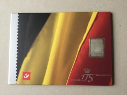 Belgique 175 Ans Coffret Avec Timbre Argent  Et Feuillet Commémoratif - Covers & Documents