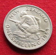 New Zealand 1 One Shilling 1959 KM# 27.2 *VT Nova Zelandia Nuova Zelanda Nouvelle Zelande - Neuseeland