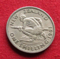 New Zealand 1 One Shilling 1961 KM# 27.2  *V1T Nova Zelandia Nuova Zelanda Nouvelle Zelande - Neuseeland