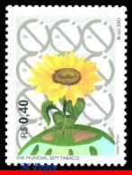 Ref. BR-2797 BRAZIL 2001 - WORLD DAY AGAINST TOBACCO, FLOWERS & PLANTS, MI# 3148, MNH, HEALTH 1V Sc# 2797 - Unused Stamps