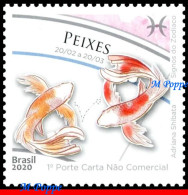 Ref. BR-V2020-03 BRAZIL 2020 - ZODIAC SIGNS, PISCES,12TH ISSUE, CONSTELLATION, MNH, ASTROLOGY 1V - Neufs