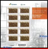 Ref. BR-V2022-08-F BRAZIL 2022 - 200 YEARS INDEPENDENCE,, POPULAR MOVEMENTS, SHEET MNH, HISTORY 10V - Ongebruikt