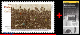 Ref. BR-V2022-08+E BRAZIL 2022 - 200 YEARS INDEPENDENCE,, POPULAR MOVEMENTS, MNH + BROCHURE, HISTORY 1V - Unused Stamps