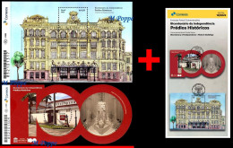 Ref. BR-V2022-18+E BRAZIL 2022 - BICENTENARY INDEPENDENCE,HISTORIC BUILDINGS, MNH + BROCHURE, ARCHITECTURE 2V - Neufs