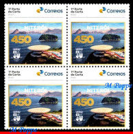 Ref. BR-V2023-63-Q BRAZIL 2023 - NITEROI - RJ, 450 YEARS,ARCHITECTURE, BLOCK MNH, NATURE 4V - Unused Stamps