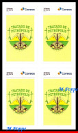 Ref. BR-V2023-64-Q BRAZIL 2023 - TREATY OF PETROPOLIS, 100Y, EXCHANGE TERRITORIES, ACRE, BLOCK MNH, FLAGS 4V - Unused Stamps
