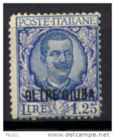 Oltre Giuba 1926 Sass.43 **/MNH VF/F - Oltre Giuba