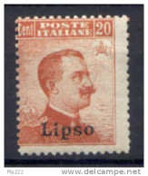 Egeo Lipso 1917 Sass.9 */MH VF/F - Ägäis (Lipso)