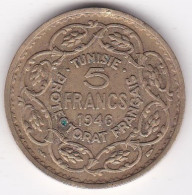 Protectorat Français. 5 Francs 1946 - AH 1365. Bronze -Aluminium, Lec# 312 - Tunisia