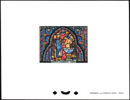 France 1966 Y&T 1492. Vitrail De La Sainte Chapelle. Feuillet De Luxe, Dit épreuve De Luxe. Baptême De Jésus - Glas & Fenster