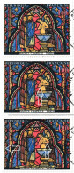 France 1966 Y&T 1492. Vitrail De La Sainte Chapelle. 3 CM. Baptême De Jésus. Curiosités : Christ Jaune / Rose - Glas & Brandglas