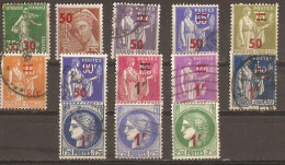 France 1940-41 - Timbres De 1932/38 Avec Nouvelles Valeurs En Rouge (sauf 483 N) - Série Complète° 476/488 - Used Stamps