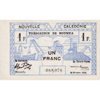 Billet, Nouvelle-Calédonie, 1 Franc, 1943, 1943-03-29, KM:55a, NEUF - Nouméa (New Caledonia 1873-1985)