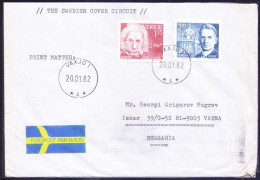 Sweden To Bulgaria 1982 Used Cover, Nobel Laureate Einstein, Frederick Soddy - Albert Einstein