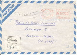 Argentina Registered Air Mail Cover With Meter Cancel And Stamps Sent To Switzerland Villa Angela 16-7-1991 See Scans - Posta Aerea