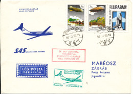 Hungary First SAS Flight Cover Budapest - Zagreb 29-3-1983 - Lettres & Documents