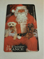 FRANCE/FRANKRIJK /25 FF/  PREPAID/ SANTA CLAUS + 2 DOGS / MINT      ** 16028** - Mobicartes (GSM/SIM)